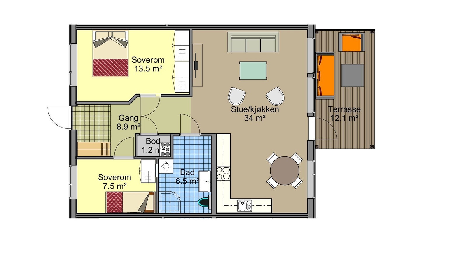 Planløsning 1.etasje Galleribilde