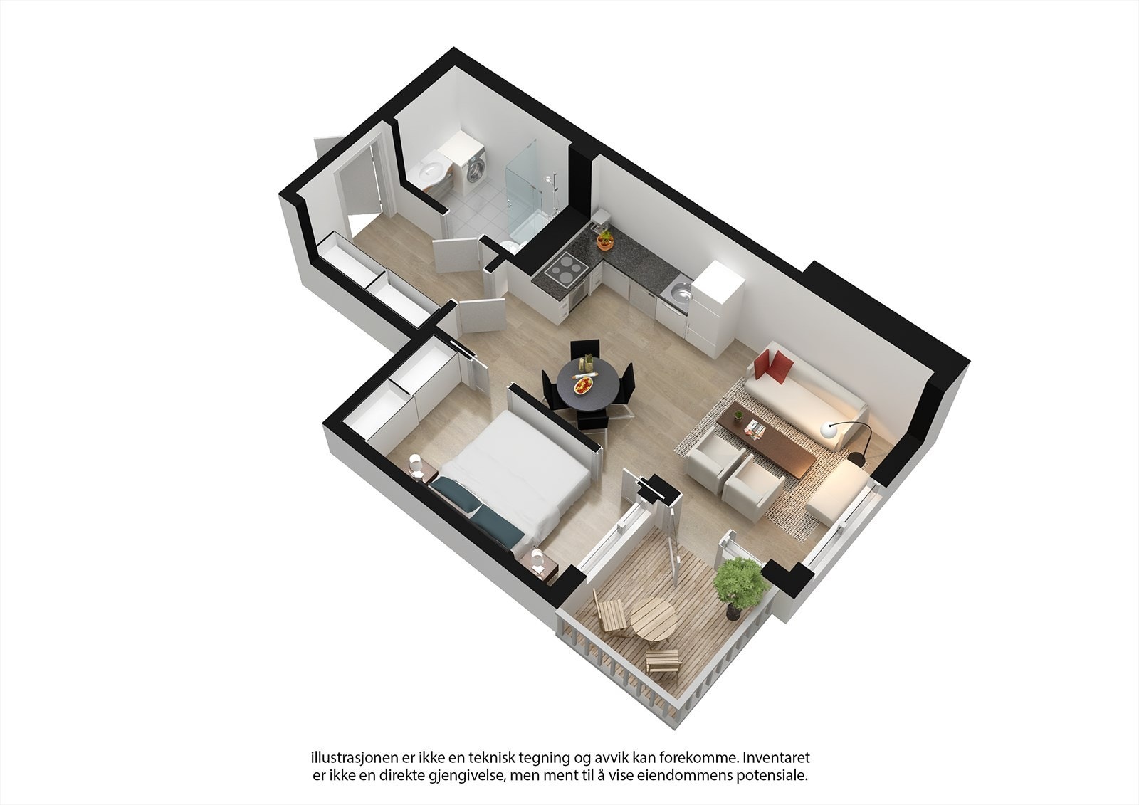 3D-plantegning til illustrasjon. Galleribilde