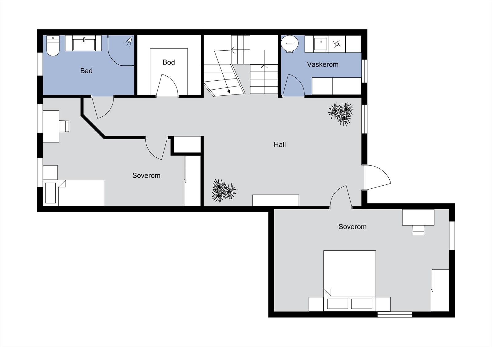 Planløsning kjeller (ikke omsøkt/godkjent) Galleribilde