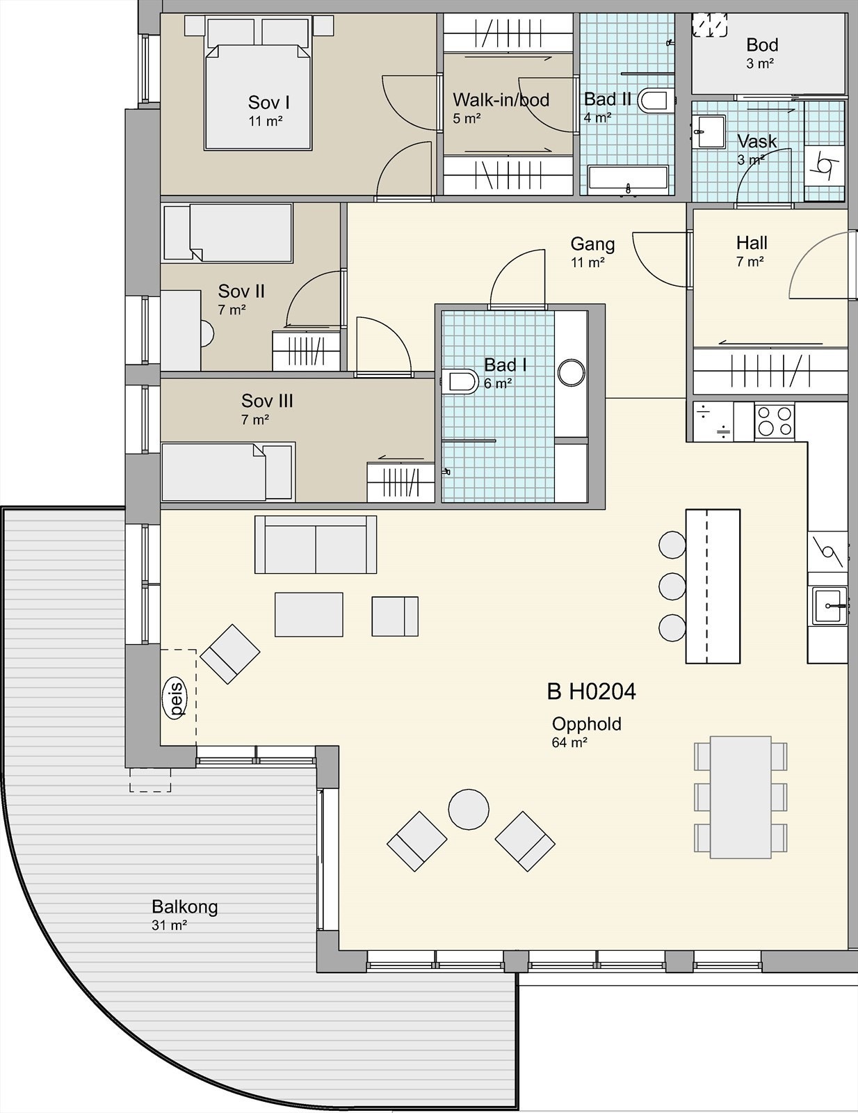 Illustrasjon plantegning H0204.jpg Galleribilde