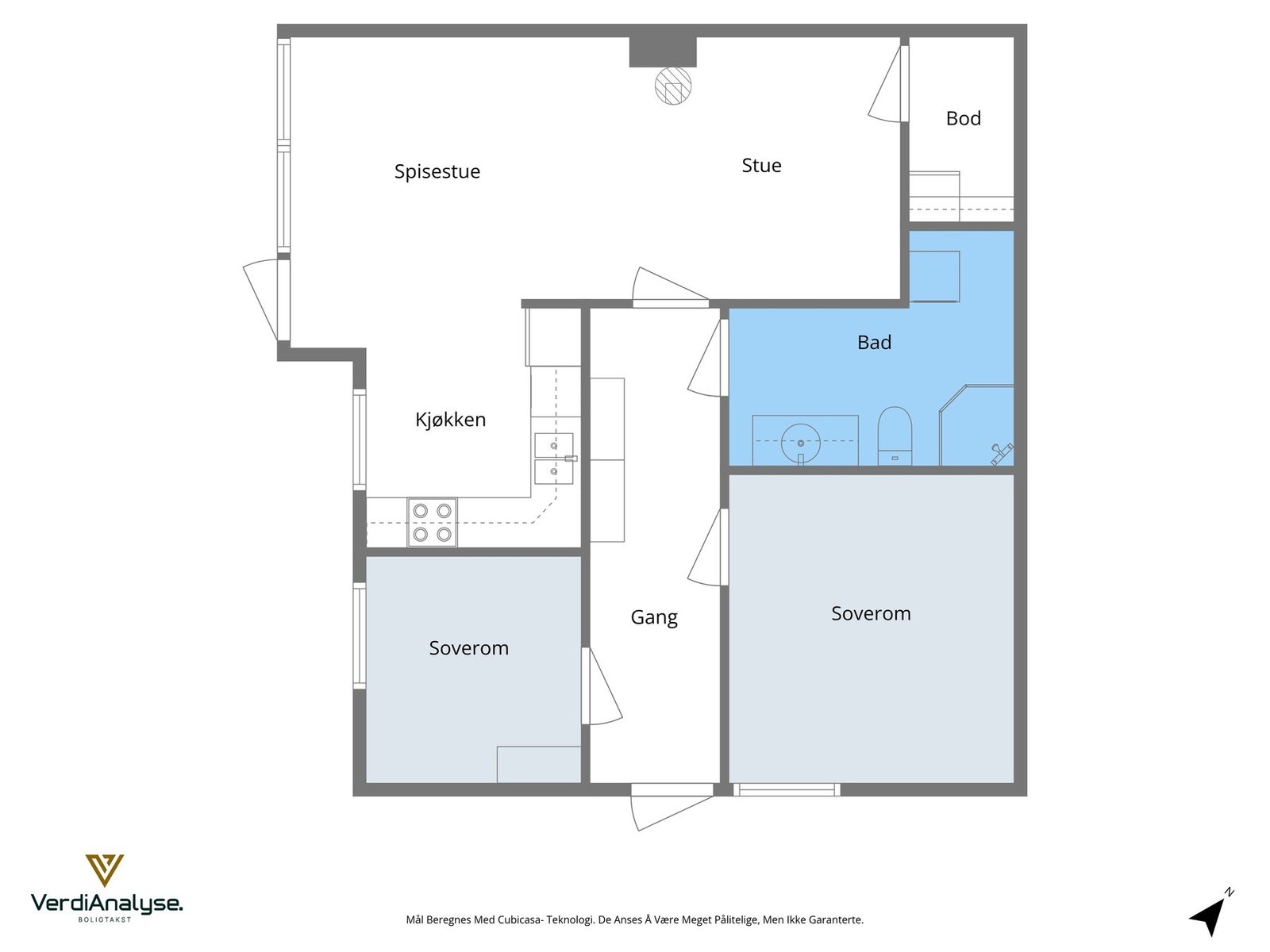 Planløsning - Leiligheten har en god og funksjonell planløsning. Galleribilde
