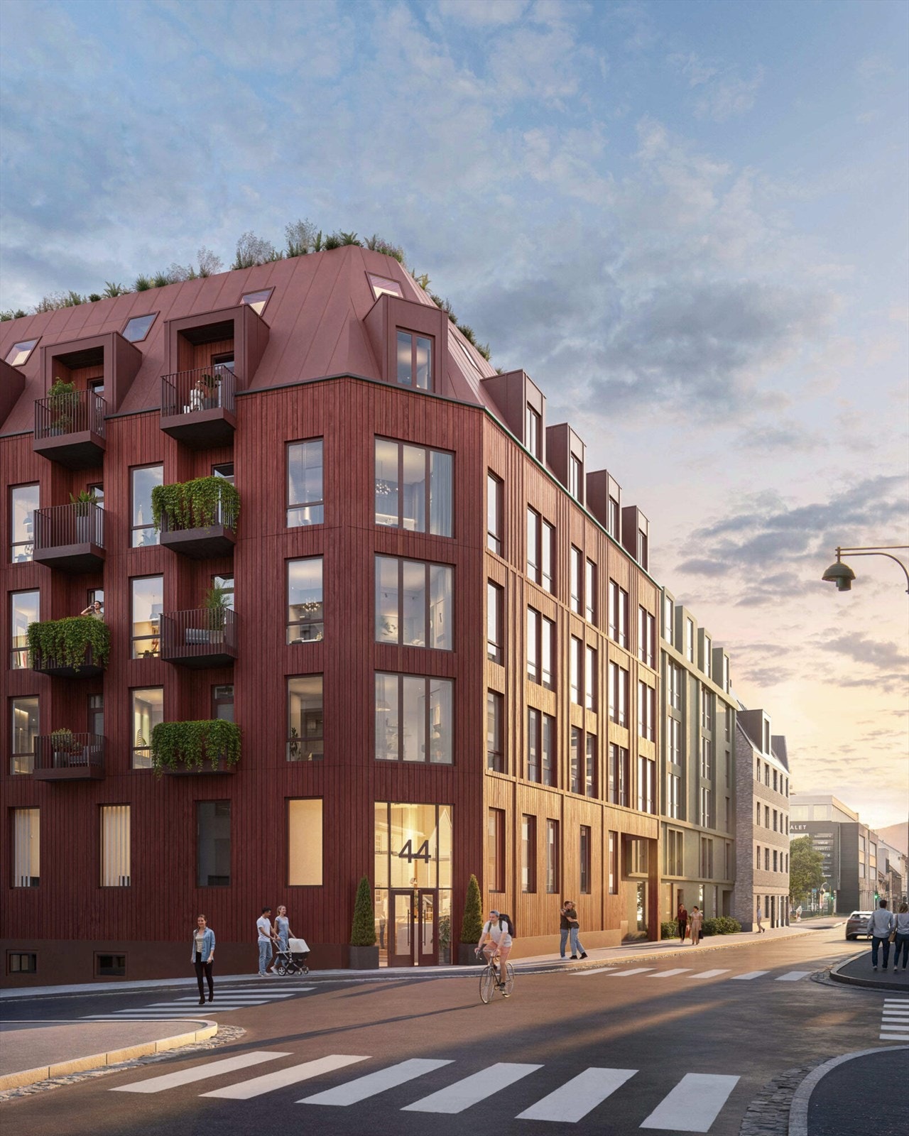 Illustrasjon naboprosjekt. (Fasade mot Engene) Galleribilde