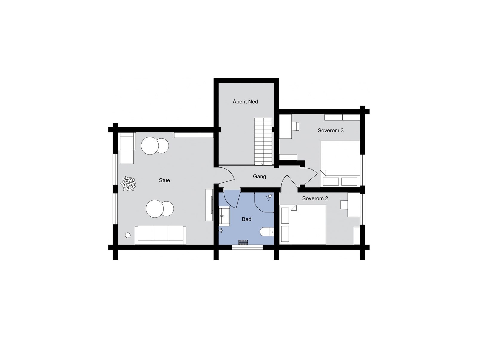 Plantegning loftsetasje. Galleribilde