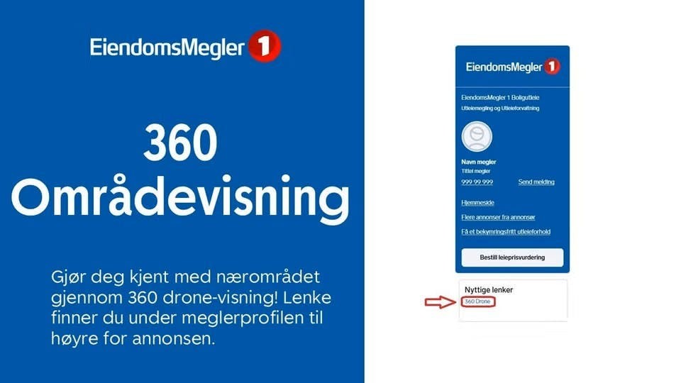 Se 360-dronevisning av området via lenke i annonsen! Galleribilde