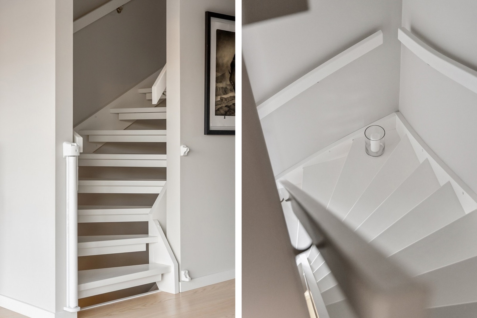 Pen og lysmalt trapp binder etasjene sammen Galleribilde