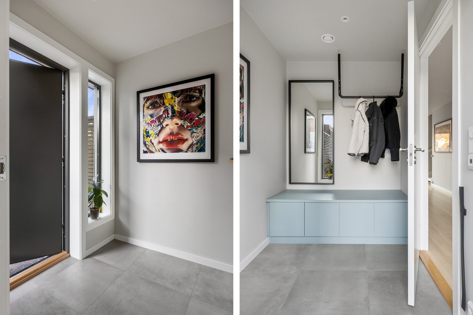 Entrè har god plass til å henge fra seg yttertøy og sette ifra seg sko Galleribilde