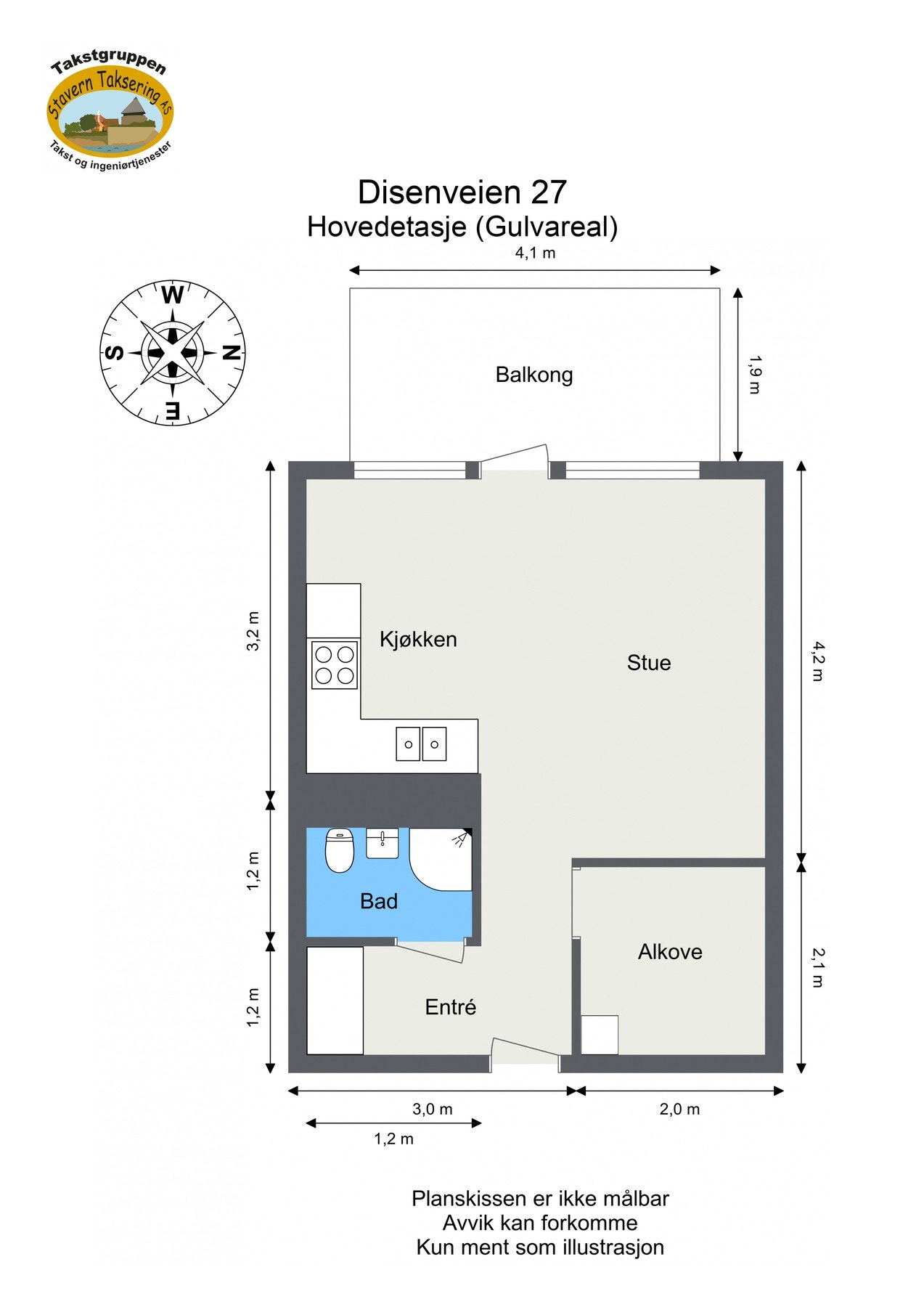 Oppmålt planløsning Galleribilde