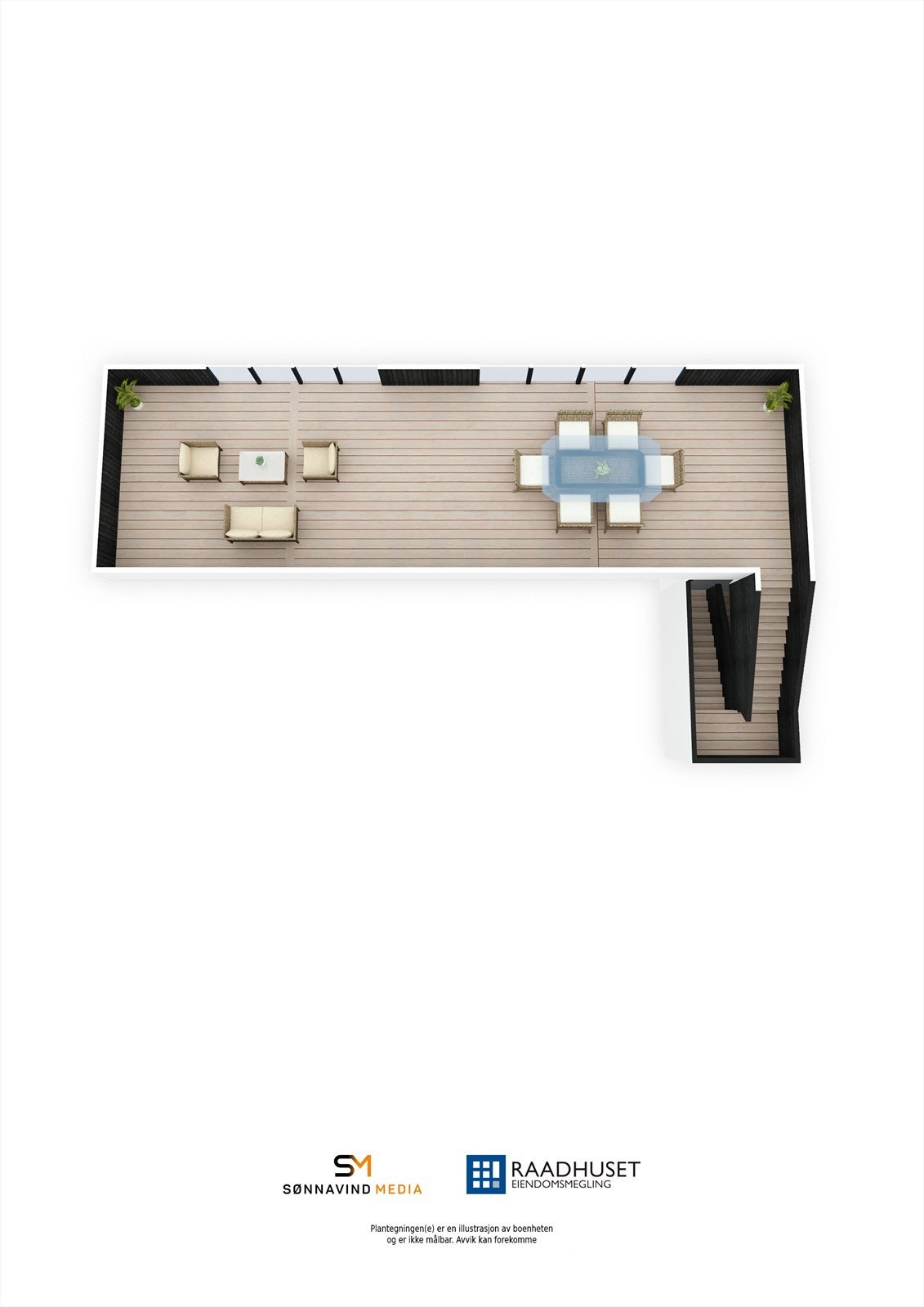 3D Plantegning | Takterasse Galleribilde