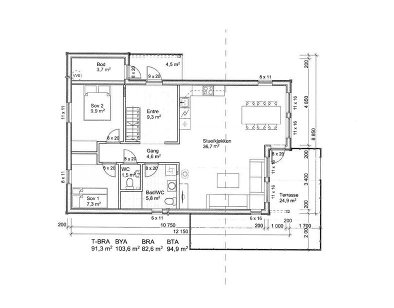 Plantegning 1 etasje Galleribilde