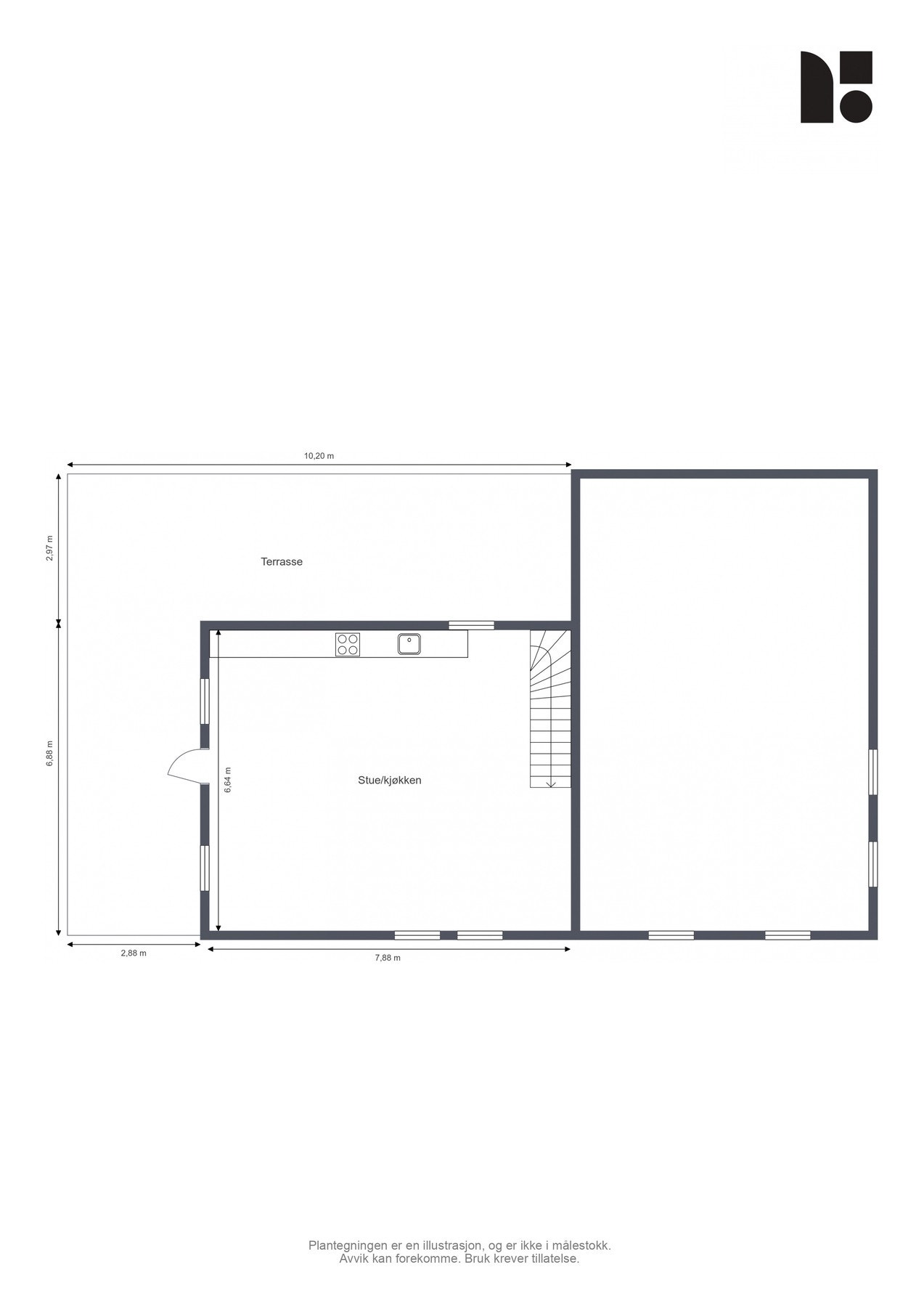Plantegning - Hovedhytta, 1. etasje Galleribilde