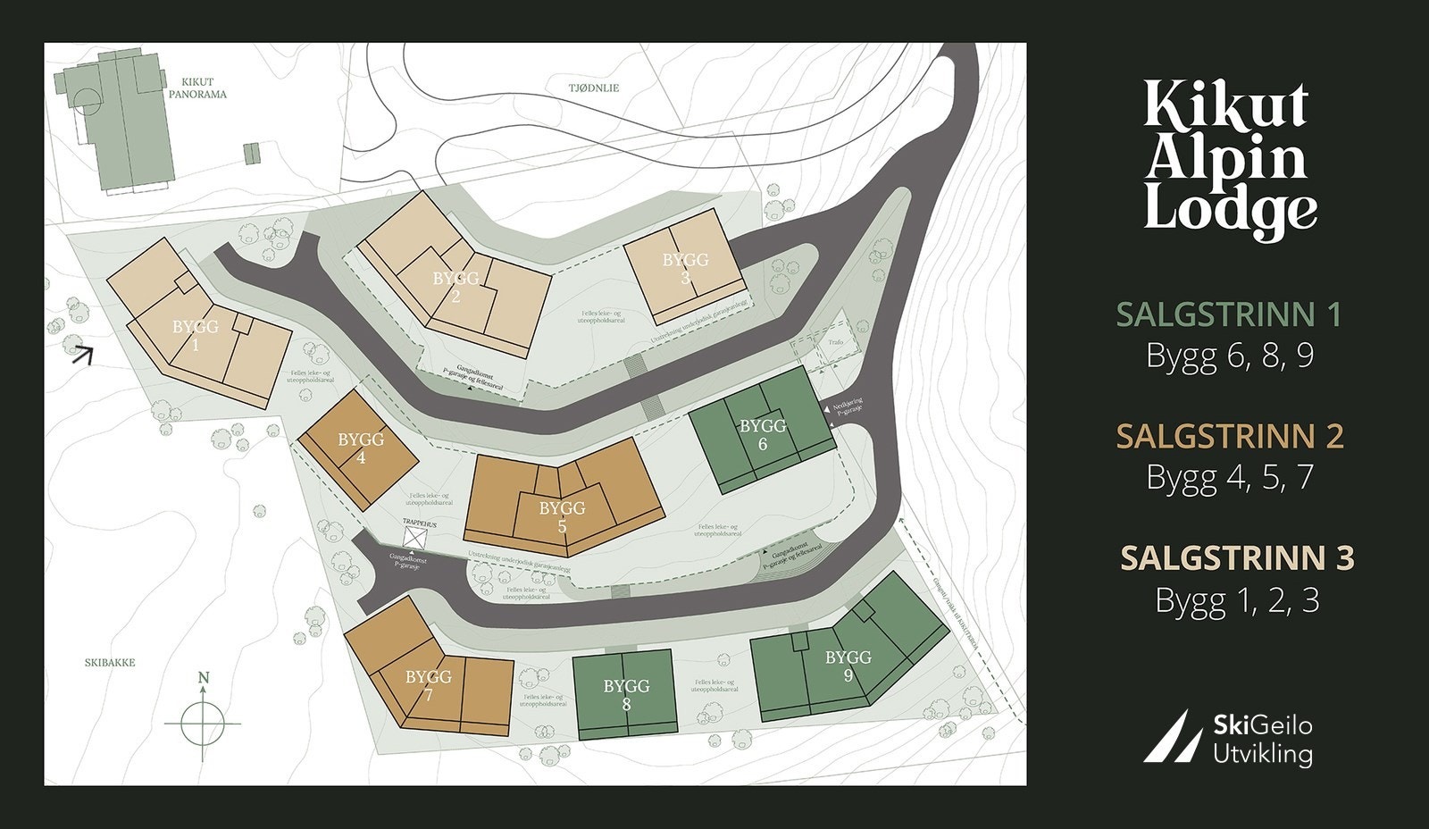 Leiligheten markert med pil. Galleribilde