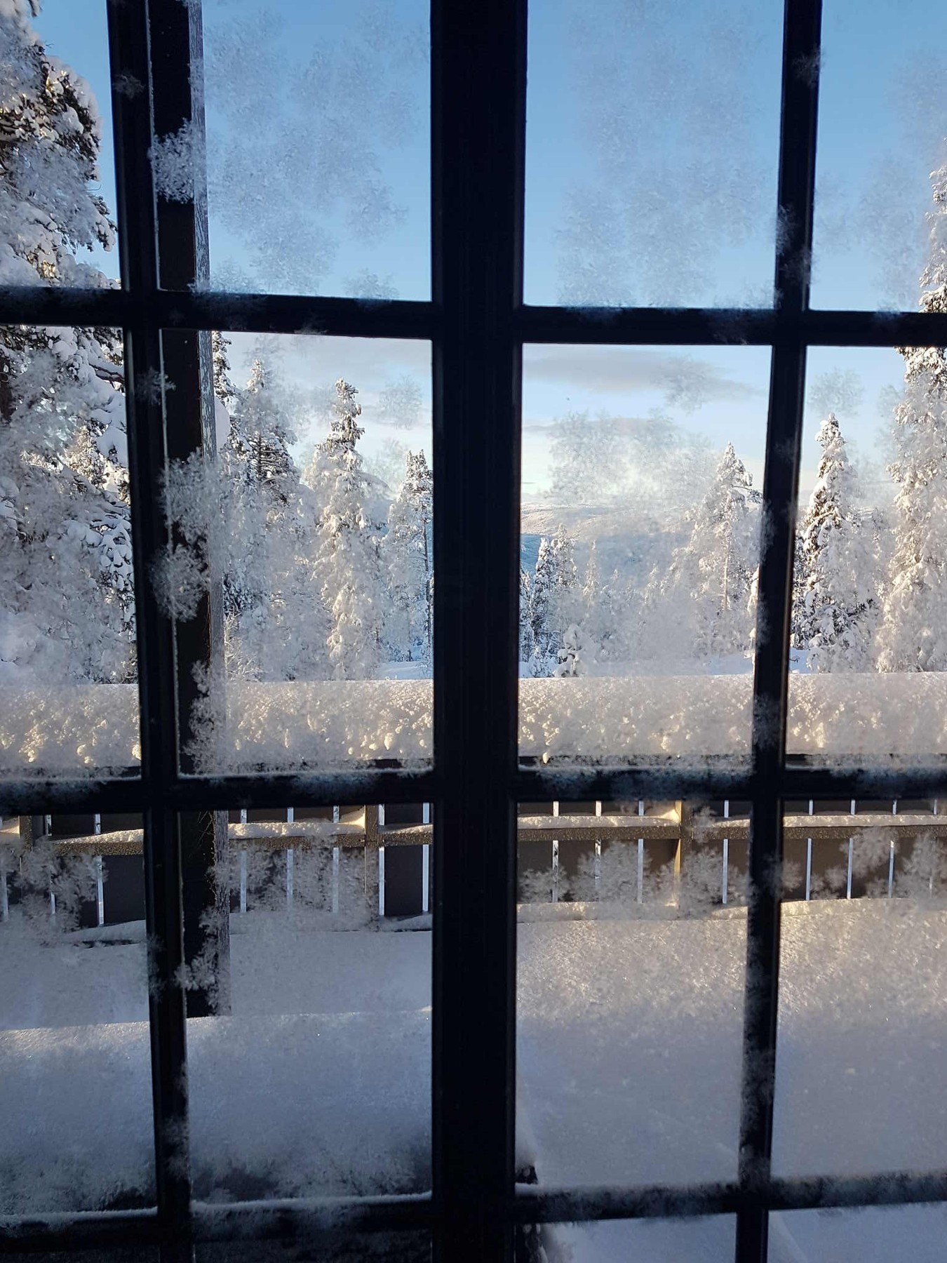 Selgers bilde fra vinteridyll på hytta. Galleribilde