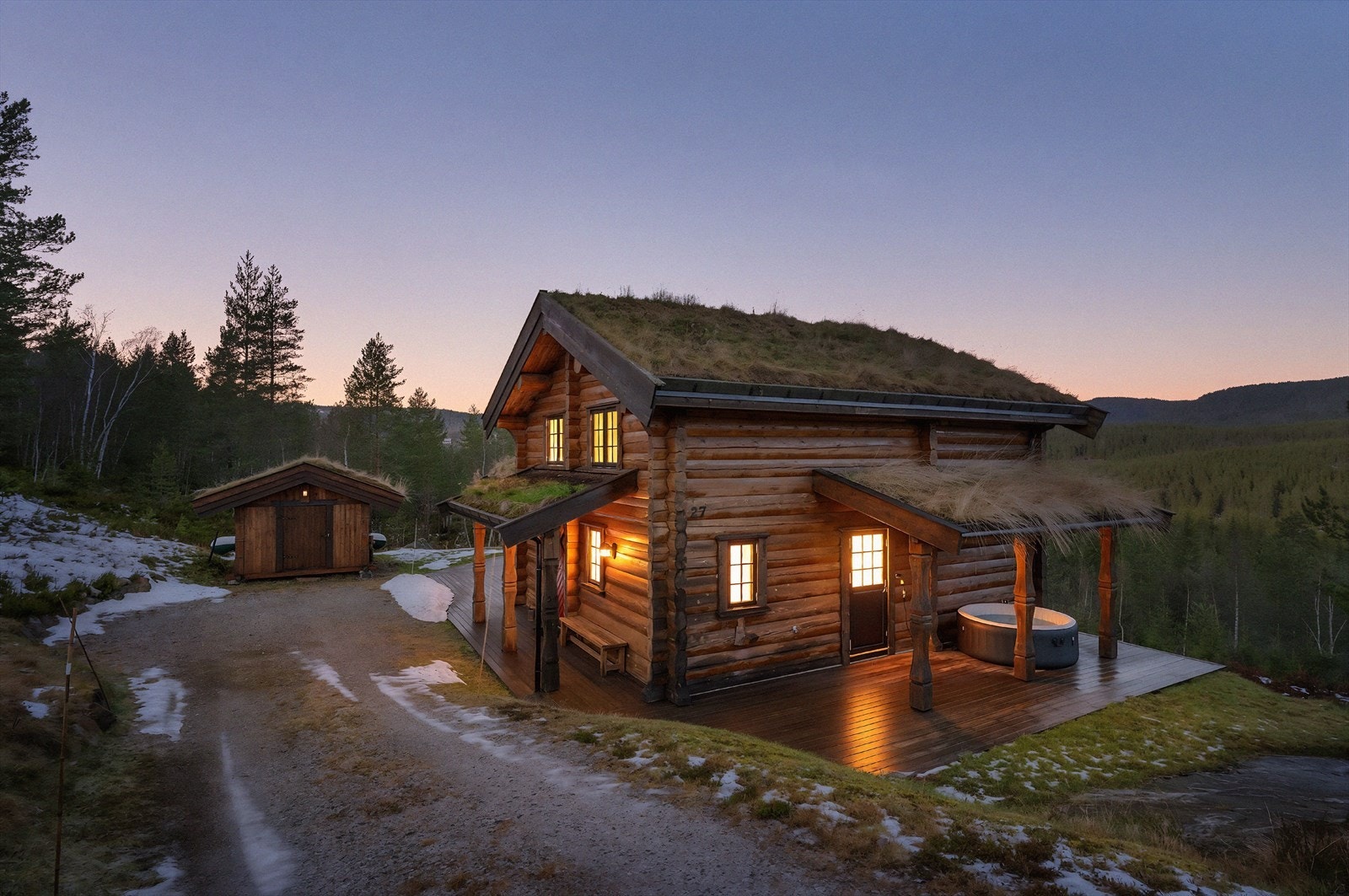 Innbydende og romslig laftet familiehytte med flott beliggenhet | Fem soverom | Kort vei til skiløyper og skisenter Galleribilde