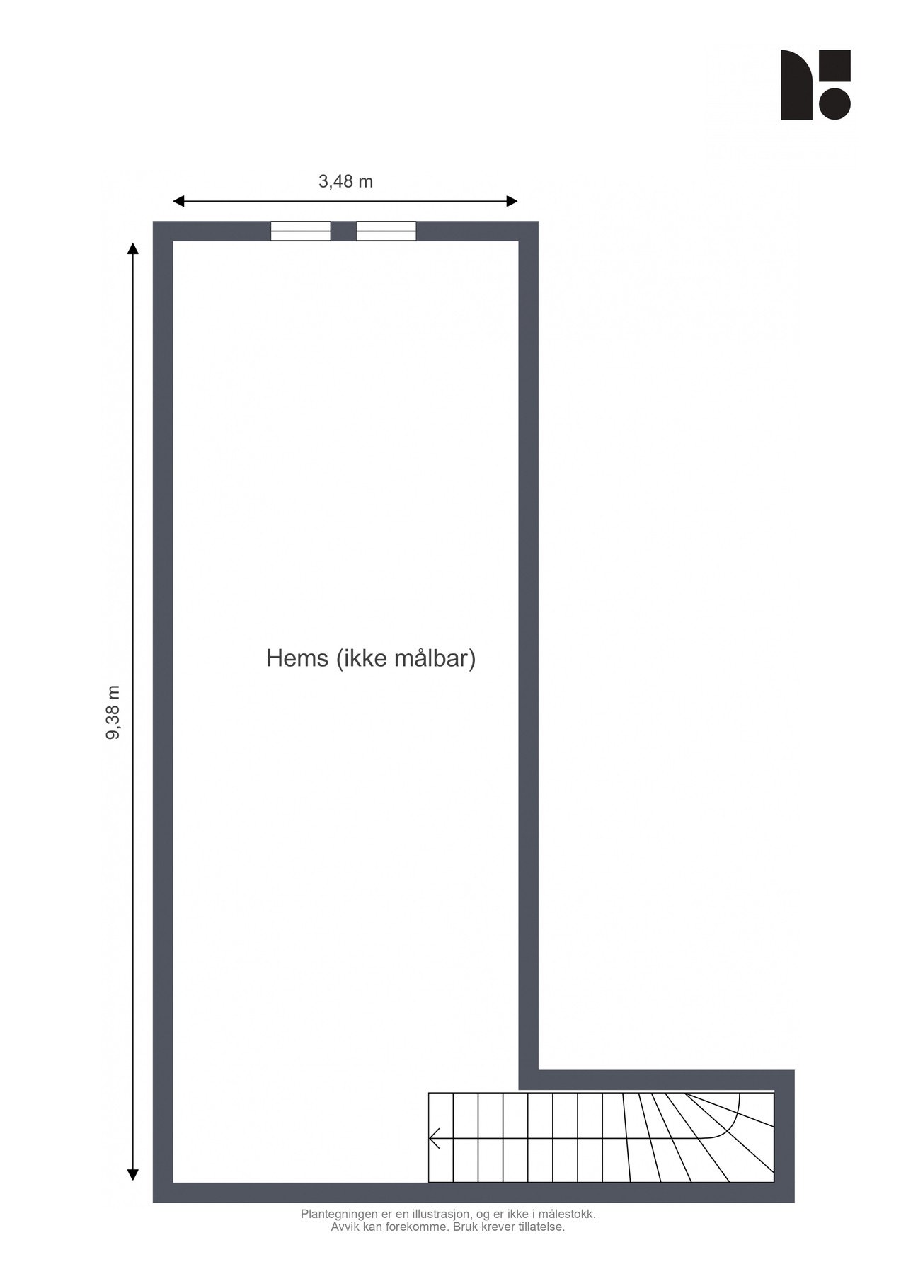 Plantegning - Loft med hems Galleribilde