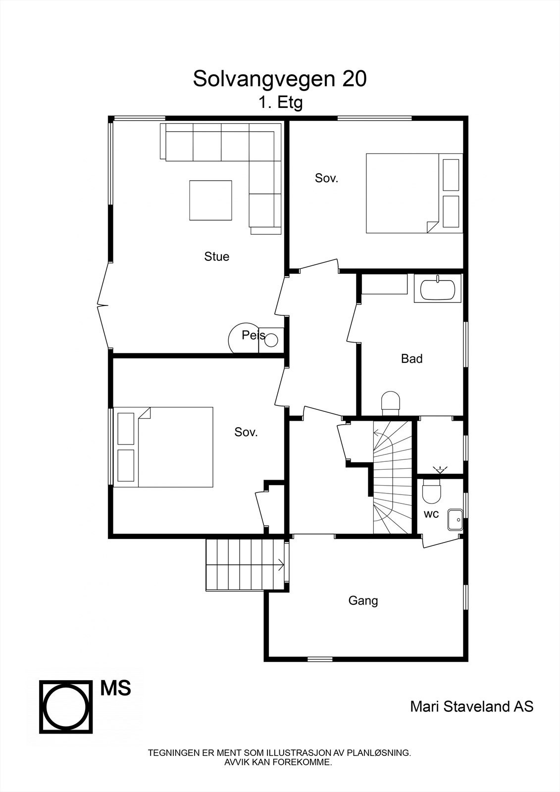 Plantegning 1. etasje Galleribilde