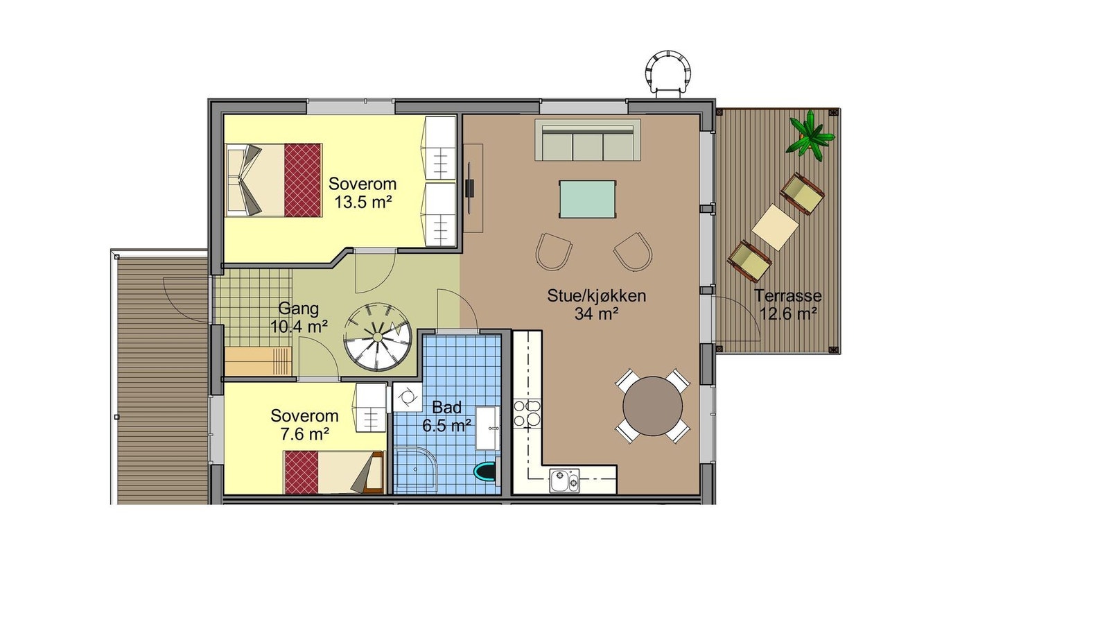 Planløsning 2. etasje Galleribilde