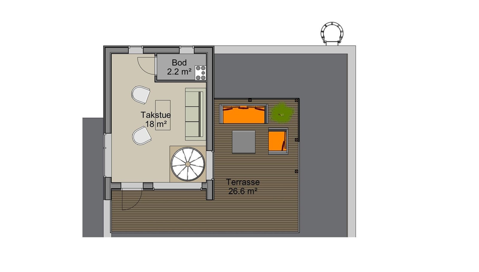 Planløsning loftetasje Galleribilde