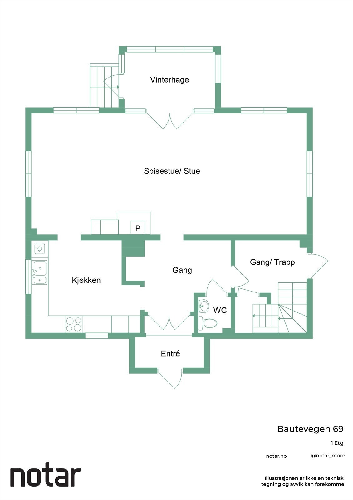 Planskisse hovedetasje Galleribilde