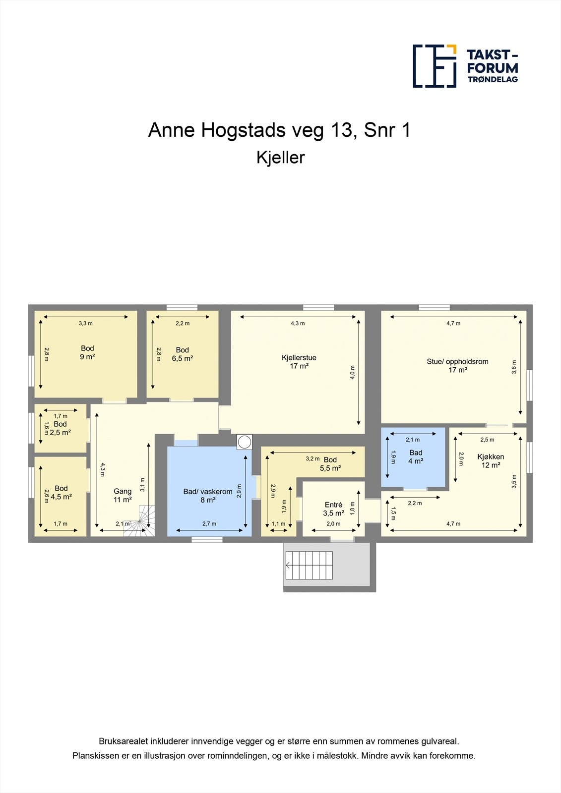 Planskisse kjeller. Galleribilde