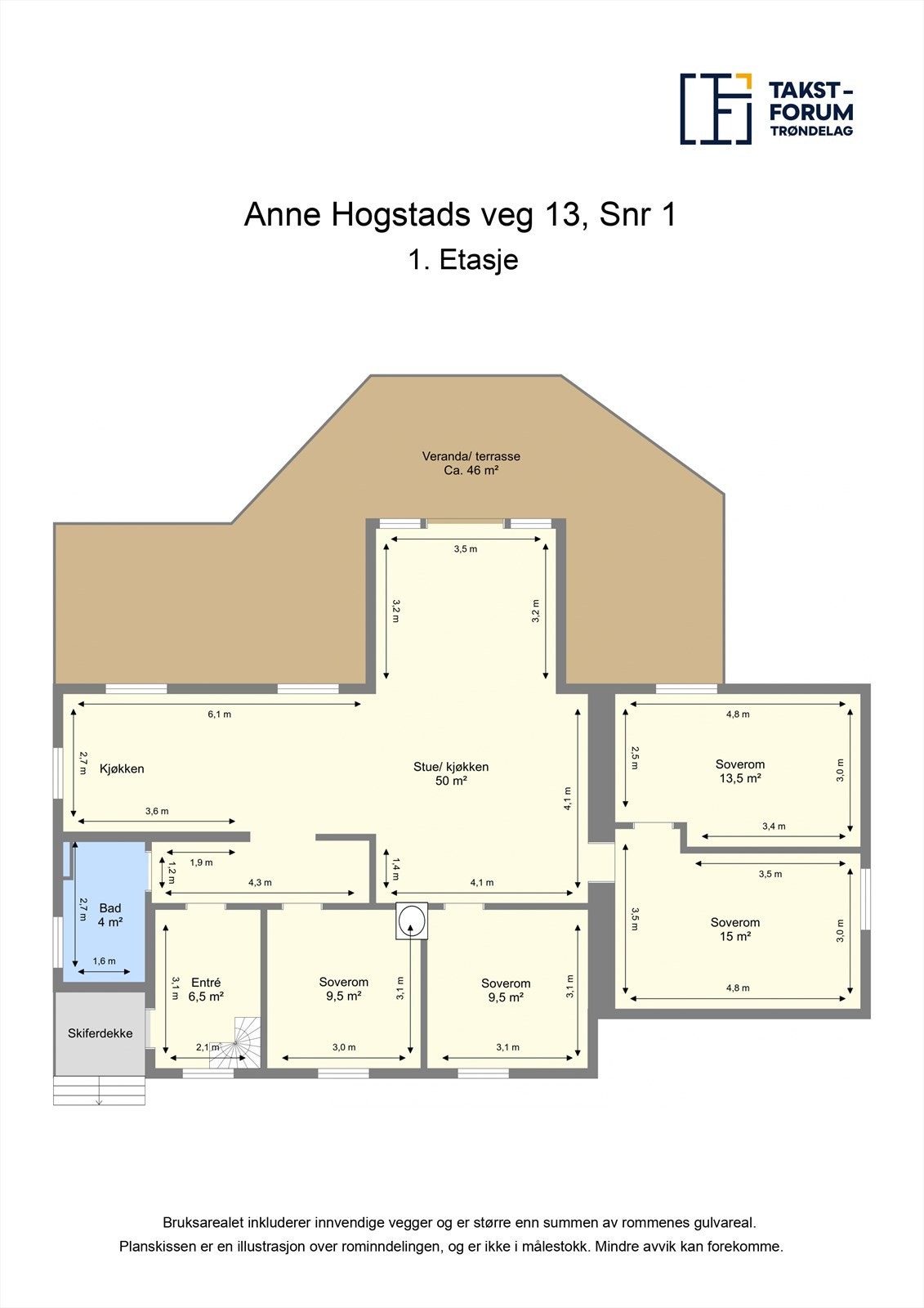 Planskisse 1. etasje Galleribilde