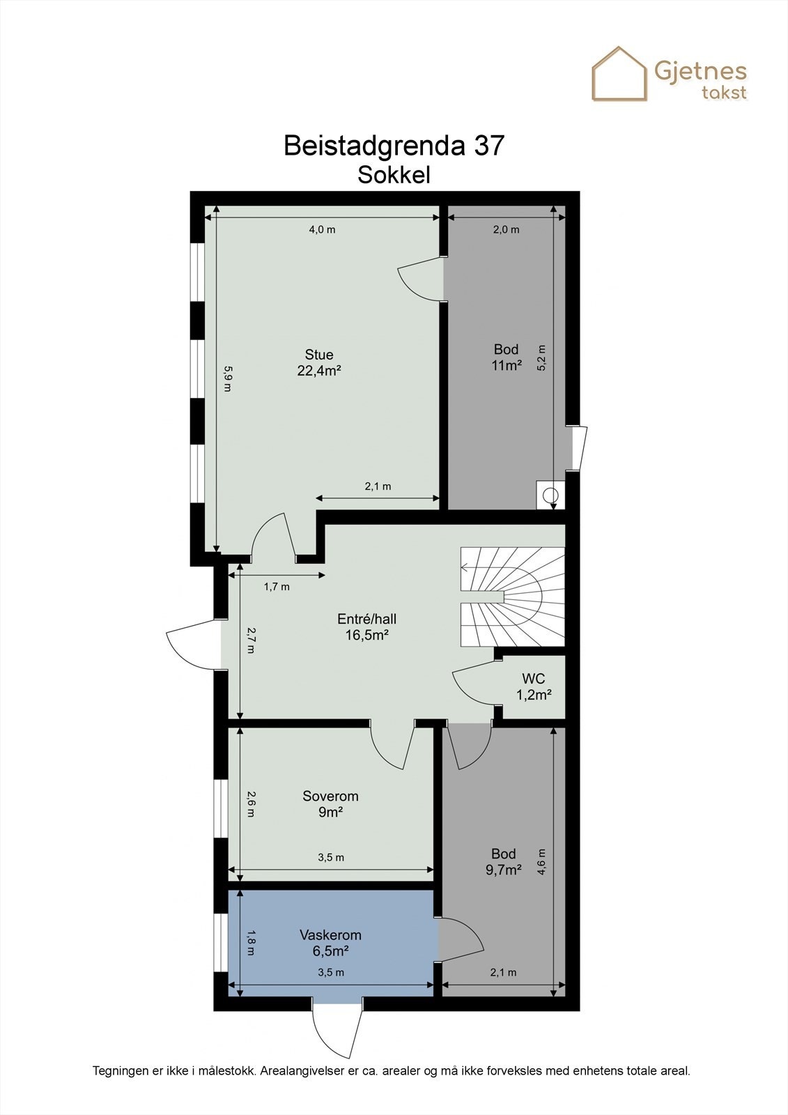 Planskisse sokkeletasje Galleribilde