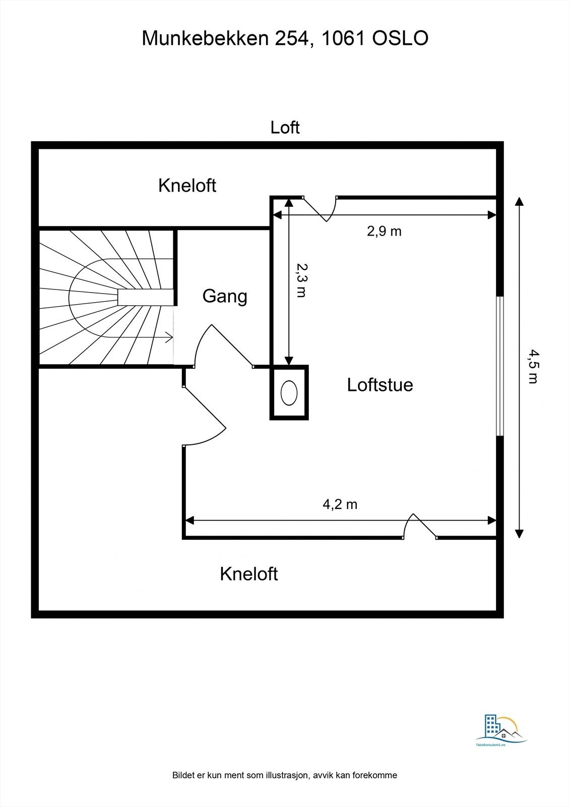 Plantegning - Loft. Galleribilde