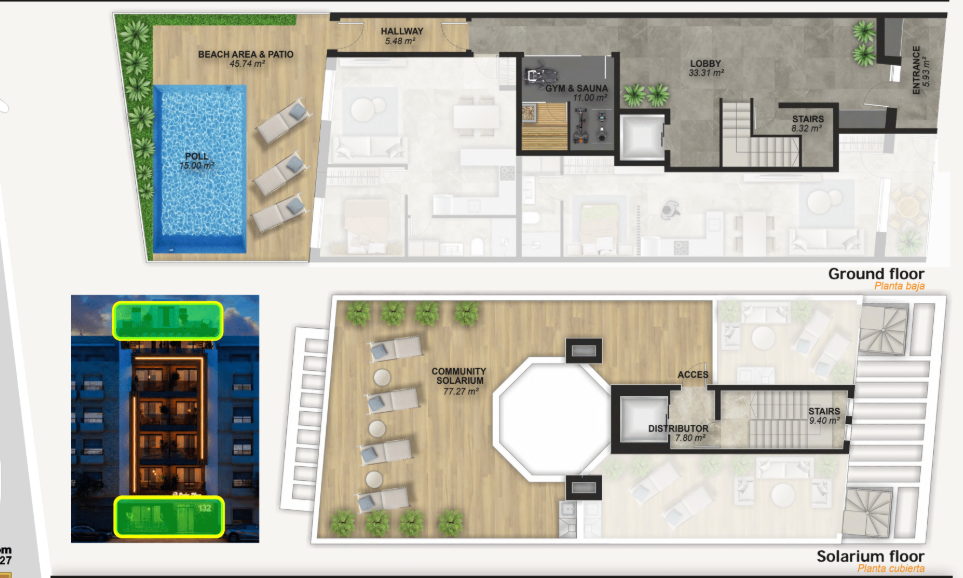 Plantegning av fellesarealer Galleribilde