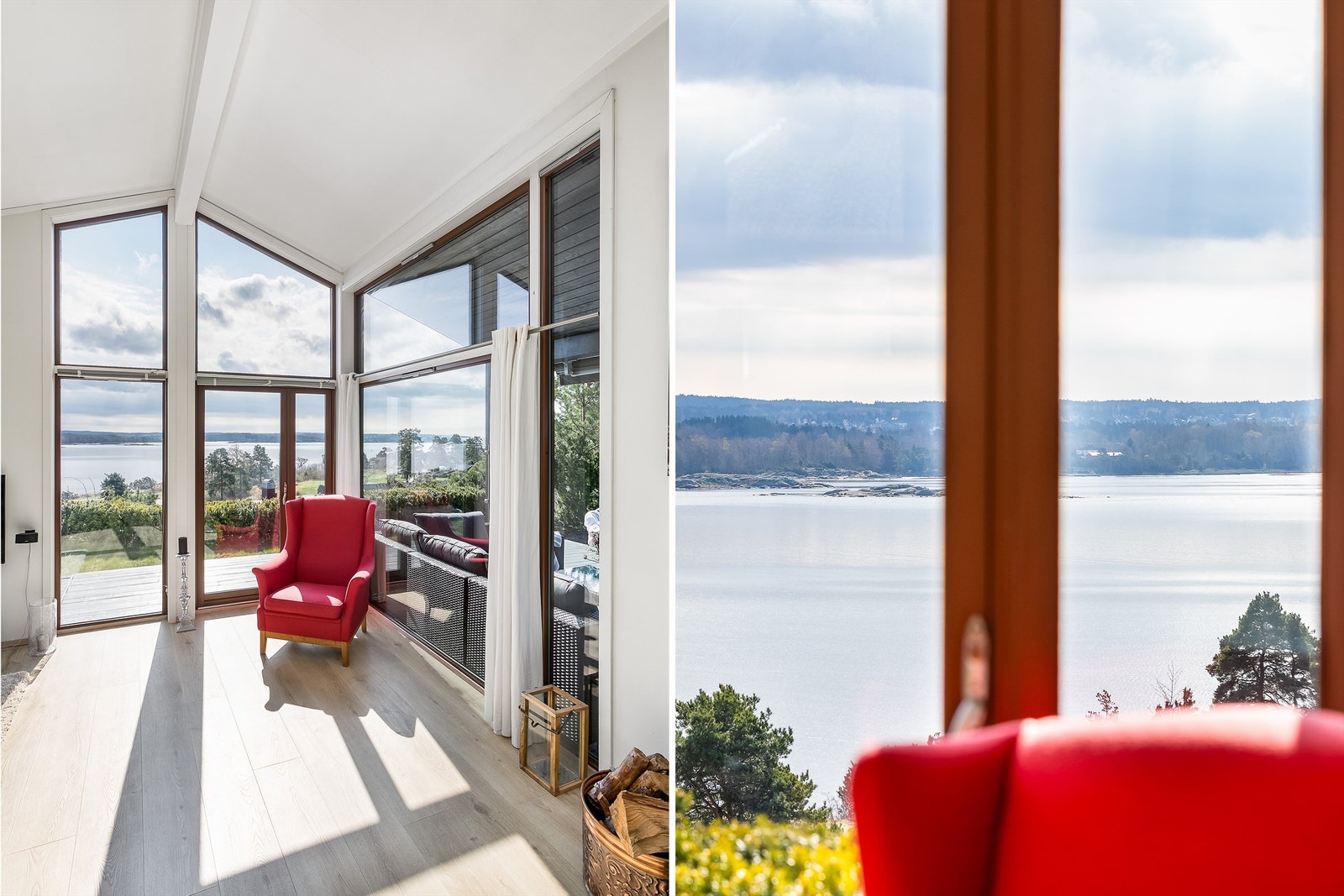 Foruten å slippe solen inn ivaretar stuens mange vinduer også den prisverdige utsikten. Galleribilde