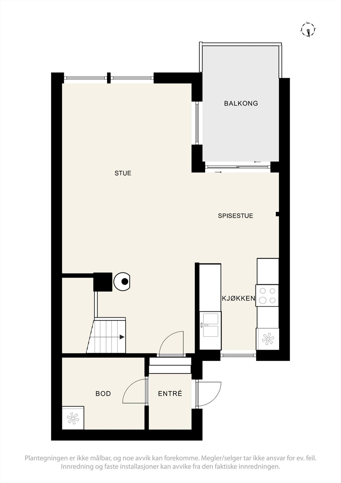 Plantegning 1. Etg - Reinhold Zieglers Veg 16A. Galleribilde