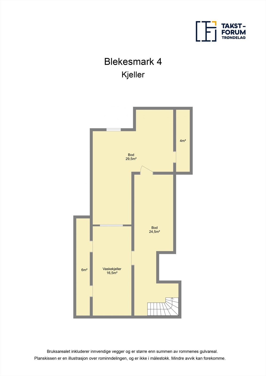 Planskisse kjeller. Galleribilde