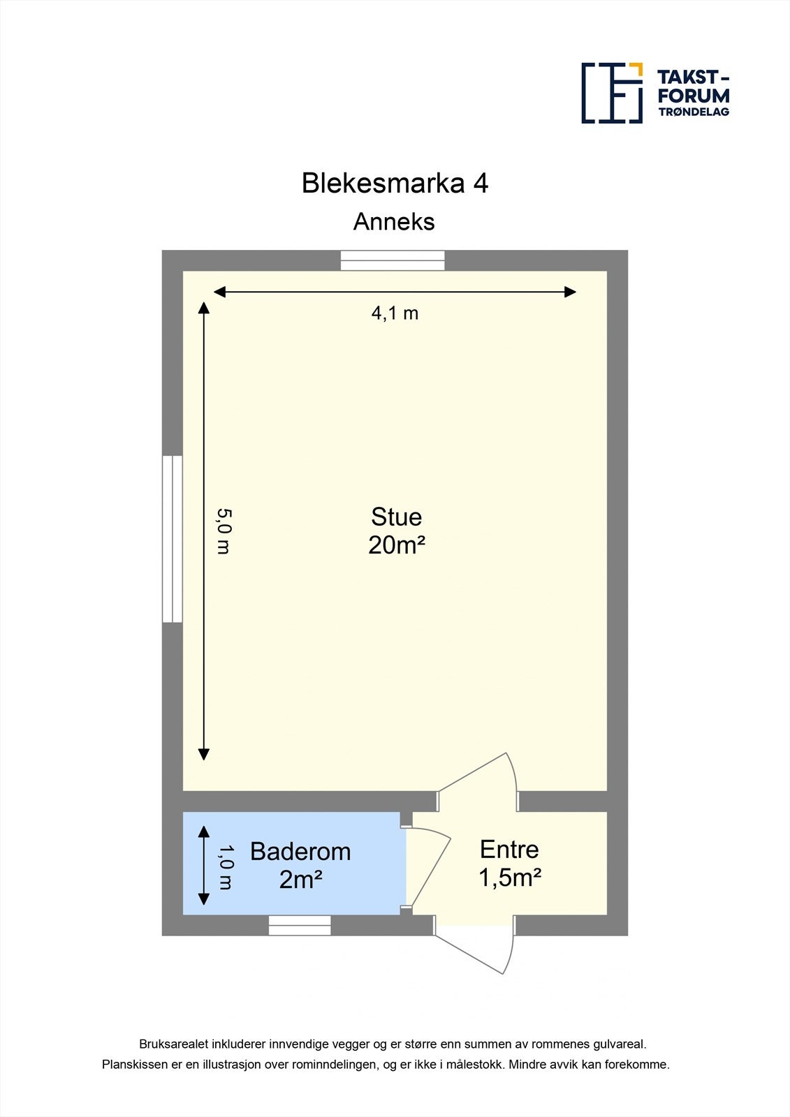 Planskisse gjestehus. Galleribilde