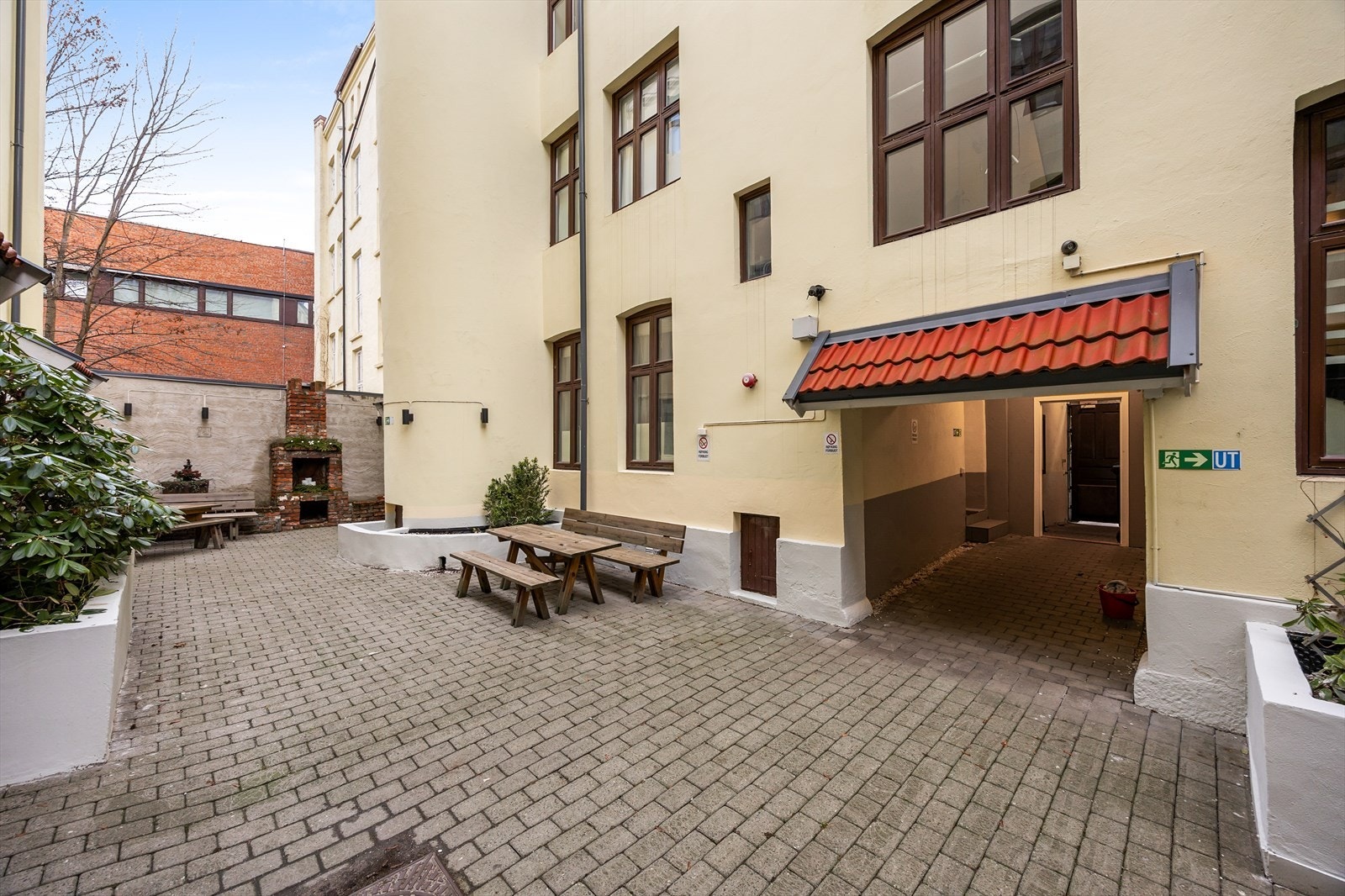 Bakgården er et skjermet fellesområde for beboerne. Galleribilde