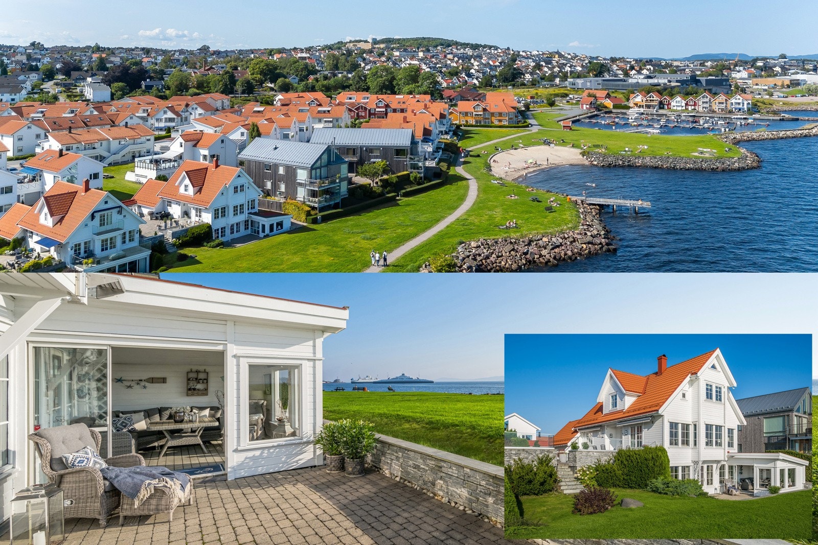 Velkommen til Strandparken 131 - en pen meget innholdsrik og oppusset enebolig i første rekke. Foto: Kristian T. Bollæren Galleribilde