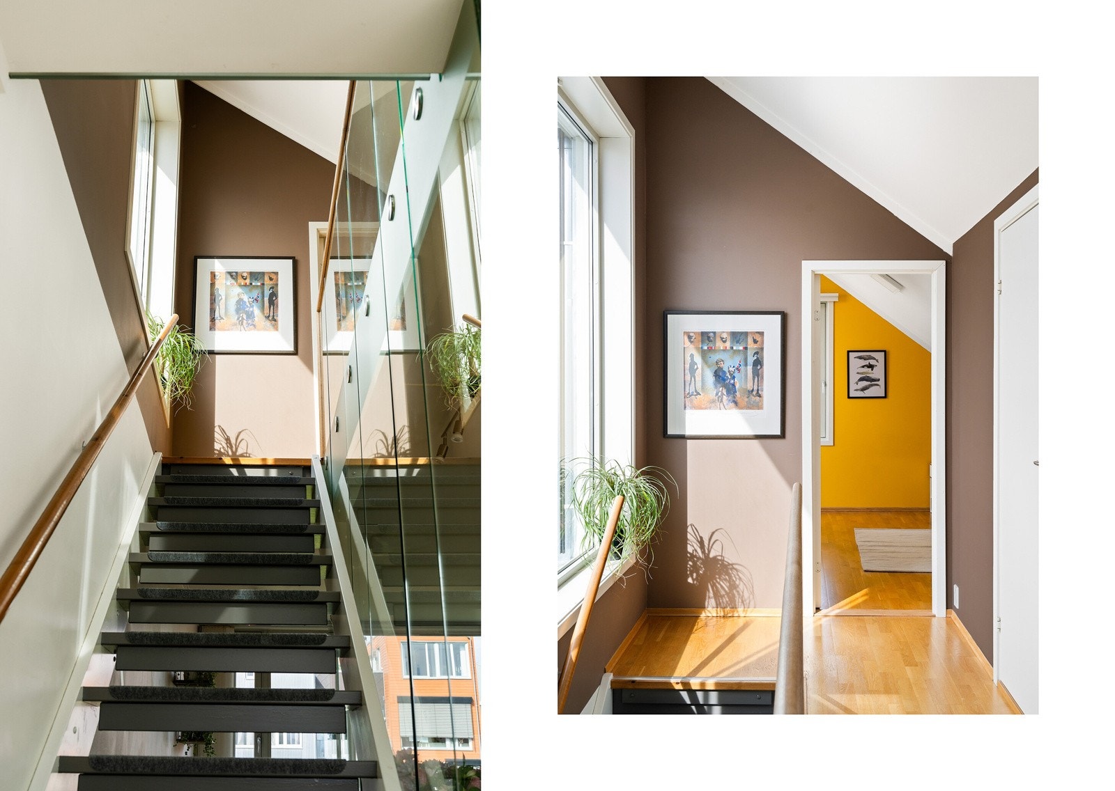 Følger man trappen videre ankommer man en lys og luftig loftstue. Galleribilde