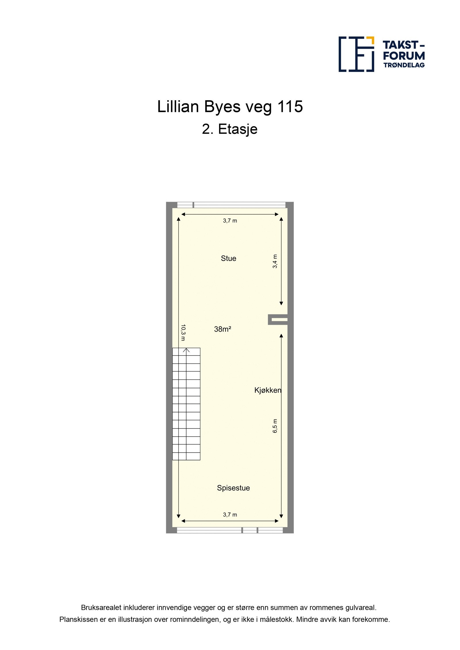 Planskisse fra takstmann over 2. etasje Galleribilde