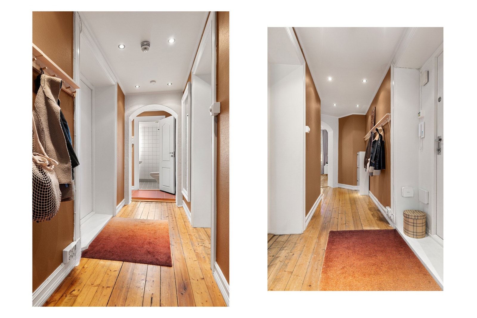 Inngangspartiet er svært romslig og har god plass til å henge fra seg yttertøy og sko. Galleribilde