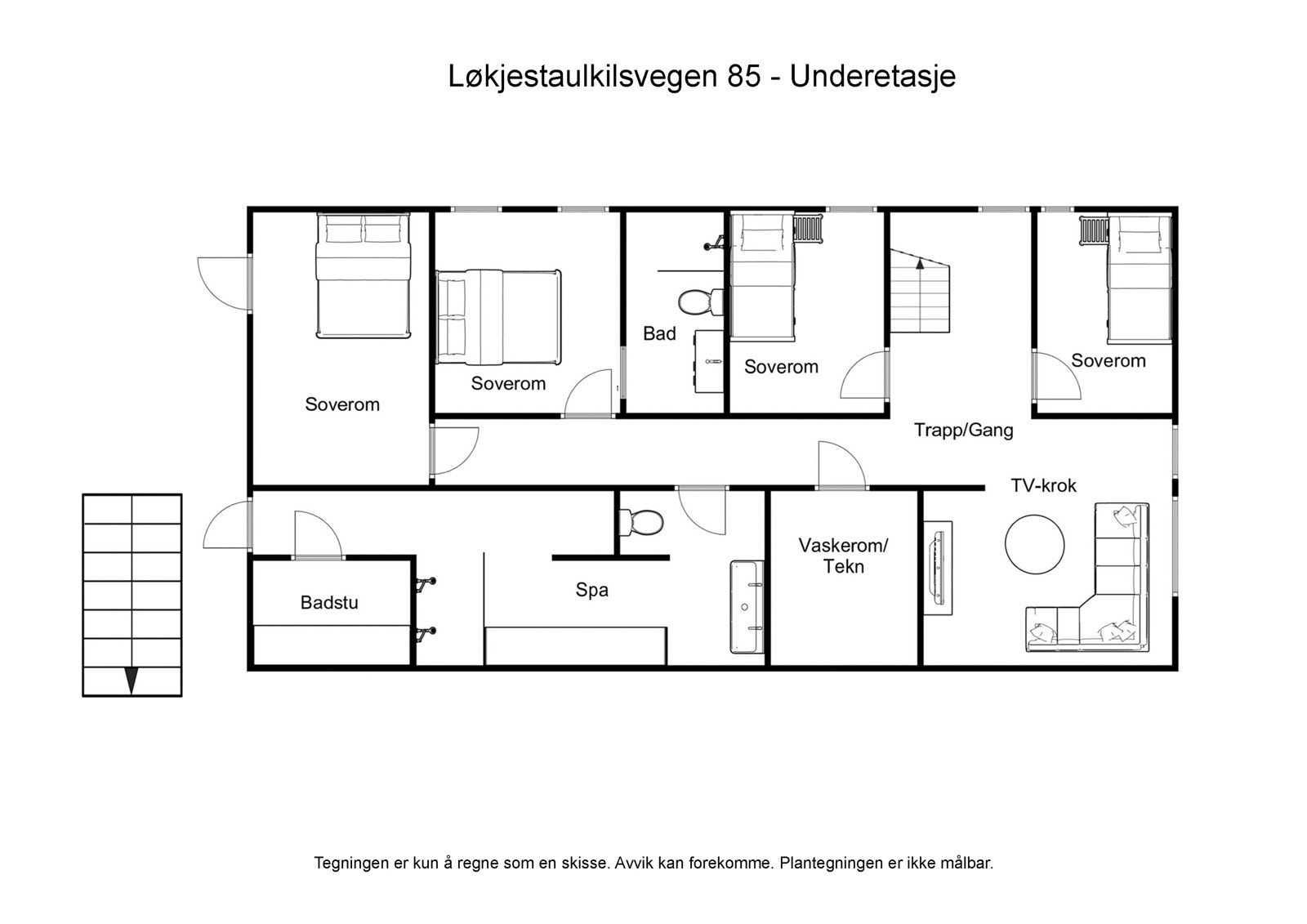Planskisse - Løkjestaulkilsvegen 85 - Underetasje Galleribilde