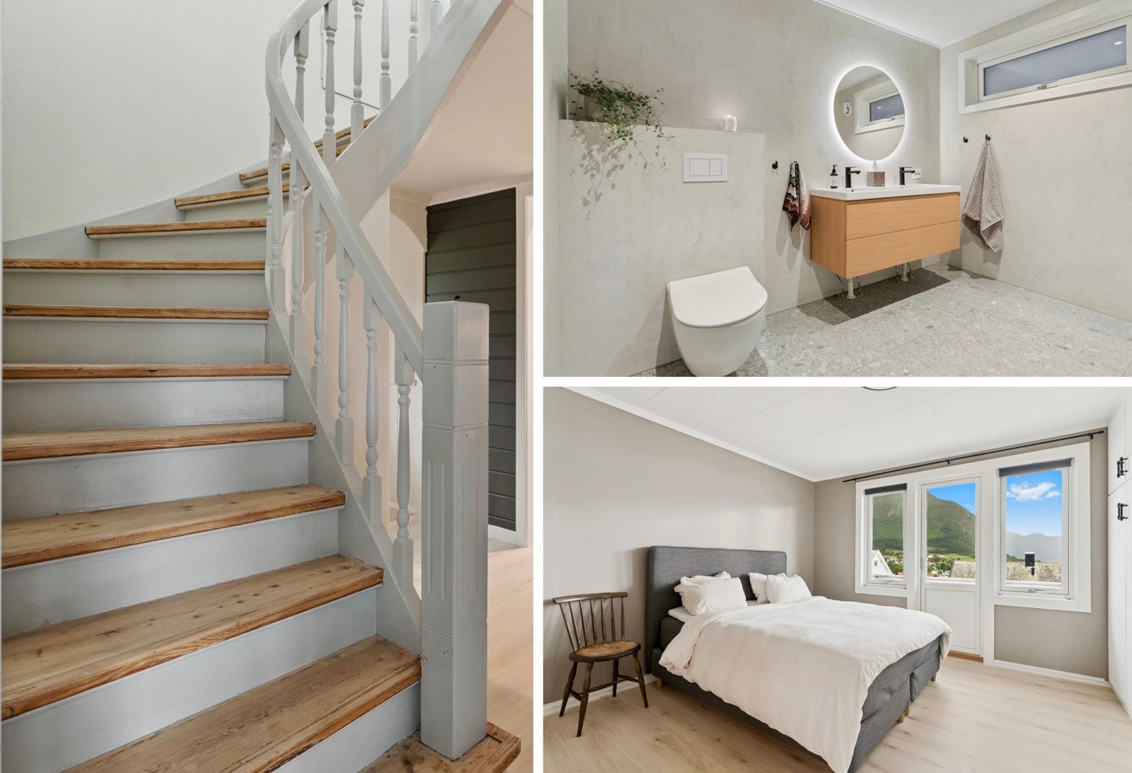 Vi fyl trappa opp til andre etasje, der nytt bad frå 2023 og 3 soverom ligg fint samla Galleribilde