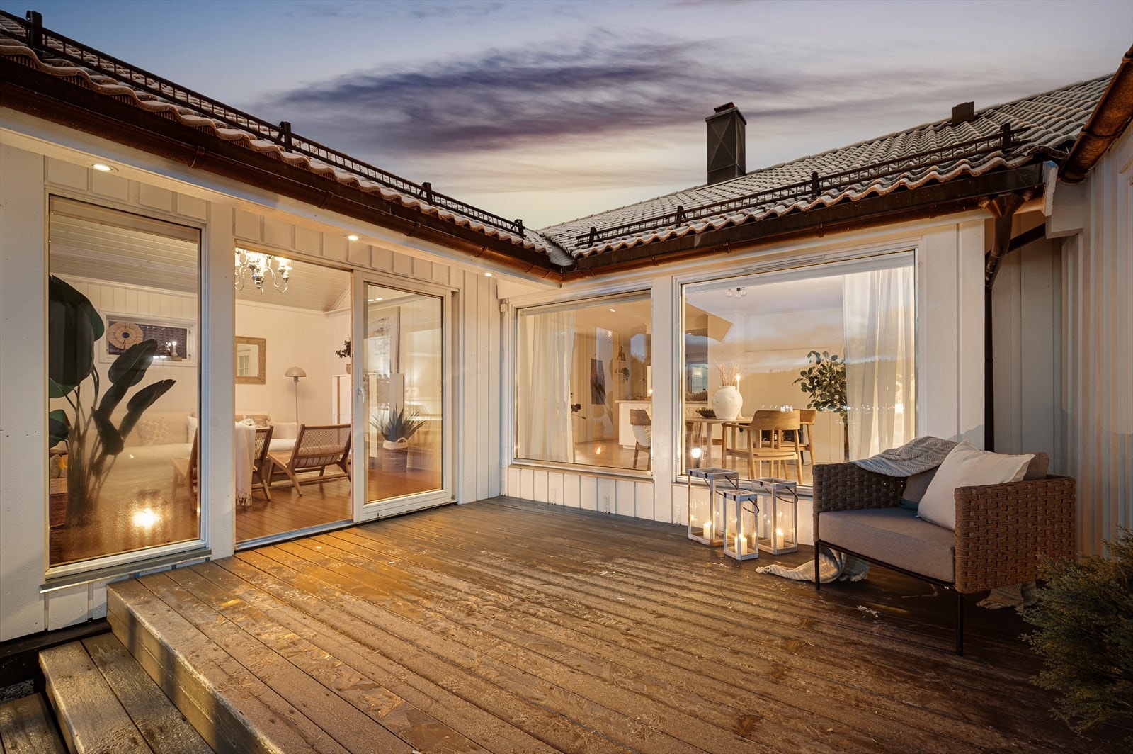 Boligen har et terrasseareal på hele 150 kvm. Galleribilde