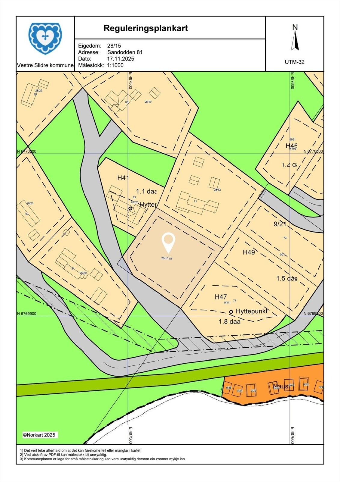 Tomtekart - Det er foretatt en mindre justering av tomtegrense som ikke er oppdatert på kartet. Se salgsoppgave med vedlegg for mer informasjon eller kontakt megler Galleribilde