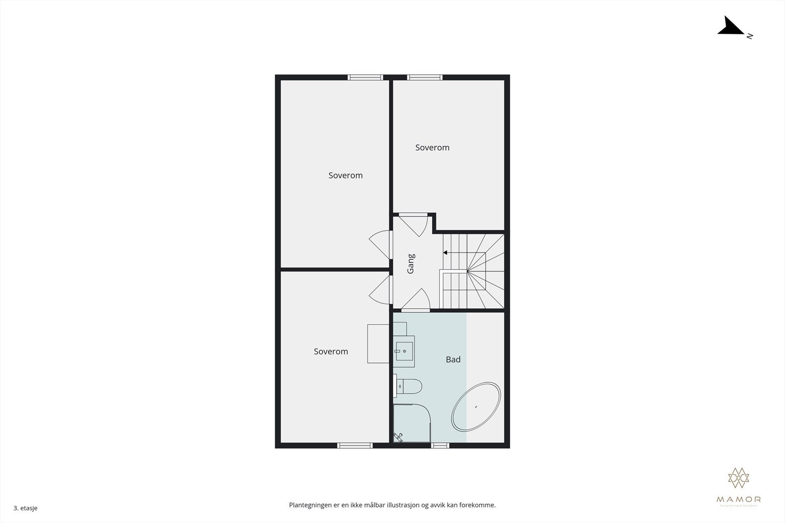 Plantegning 3. etasje. Galleribilde