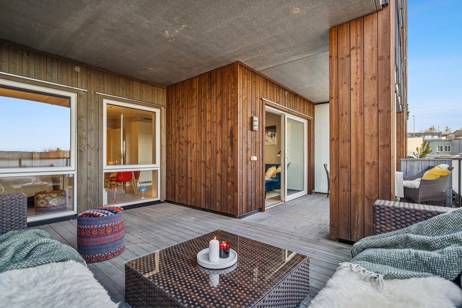 Terrassen på ca. 26 kvm gir leiligheten en eksklusiv ekstra dimensjon. Galleribilde