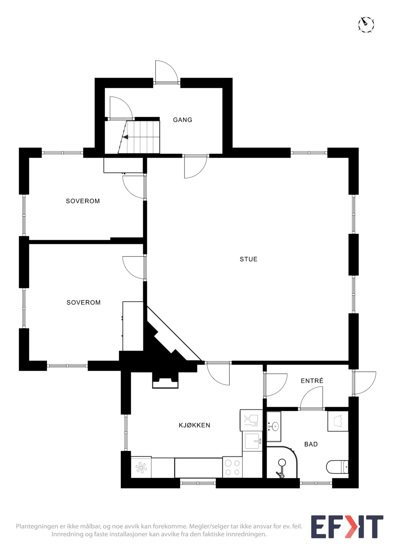 Kvålevegen 6 - Plantegning 1. etasje Galleribilde