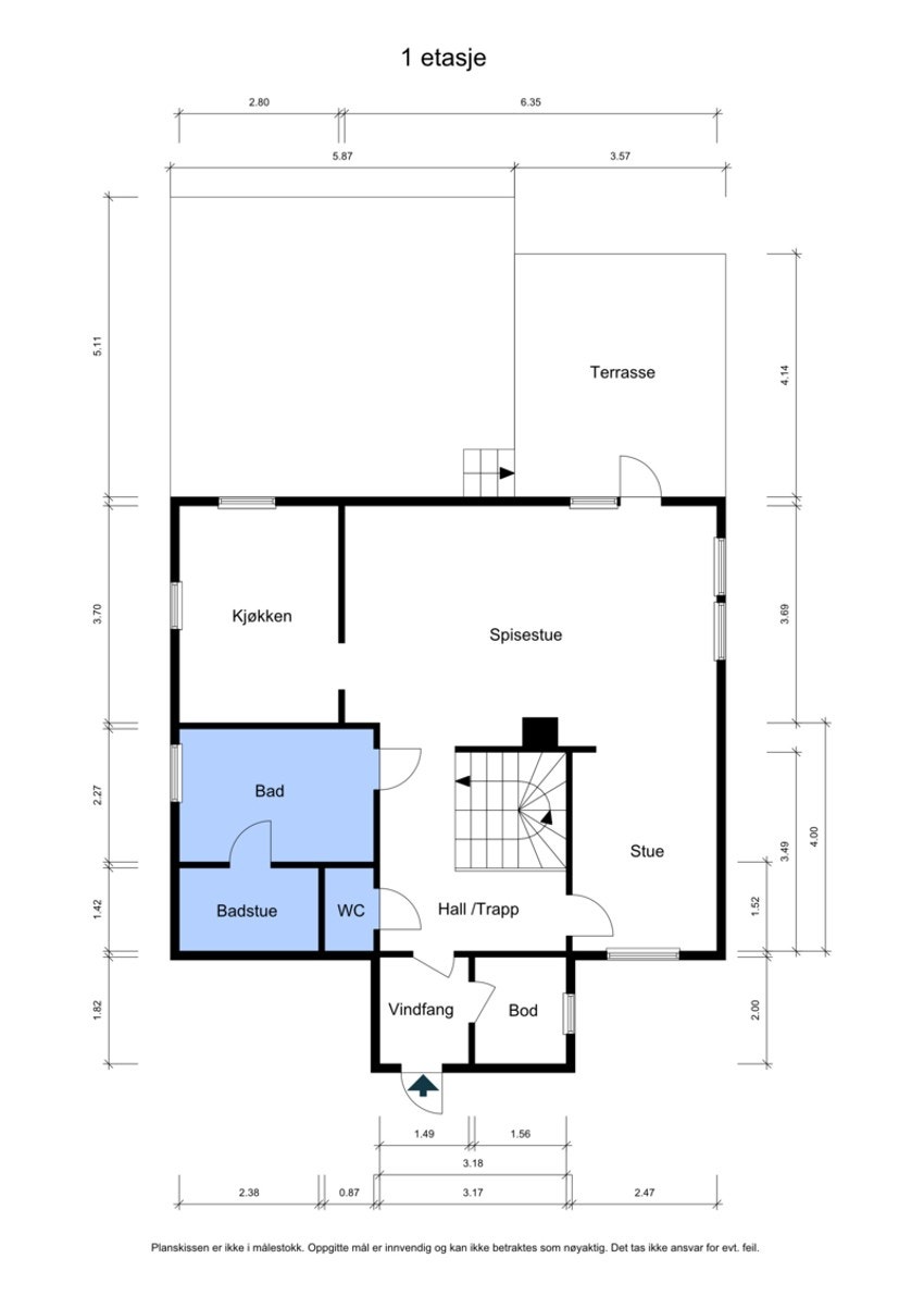 Plantegning for hovedplanet. Galleribilde