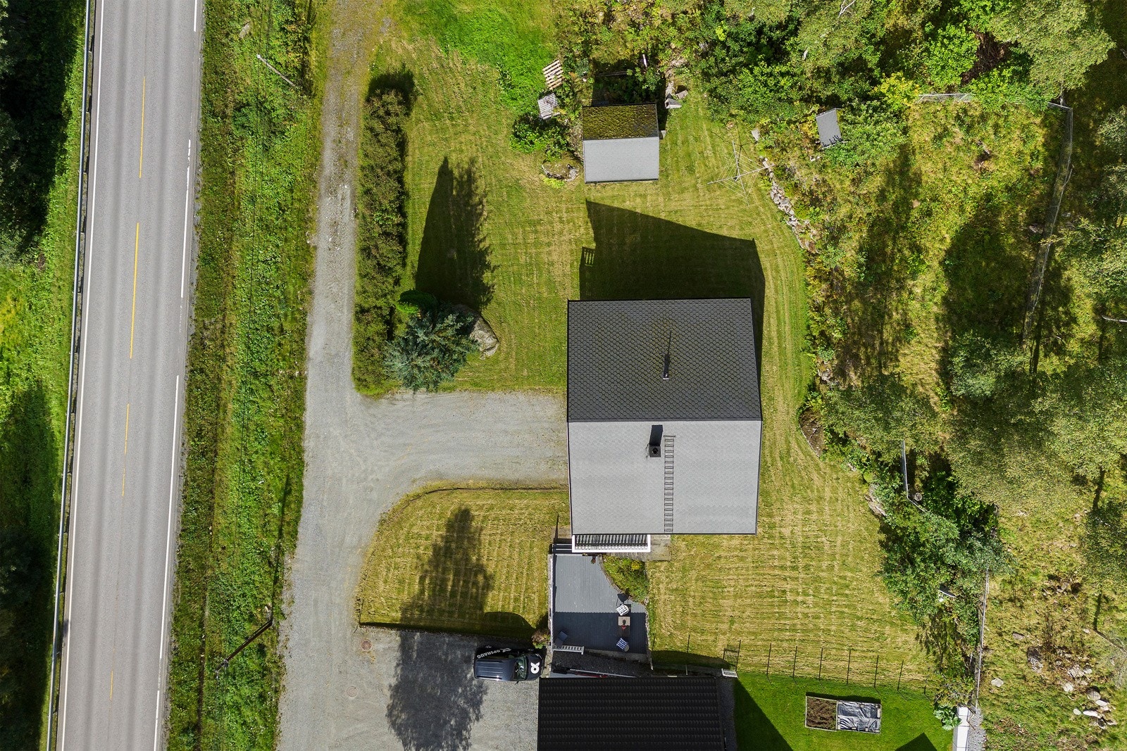 Fra luften ser vi hvordan tomten er. Galleribilde