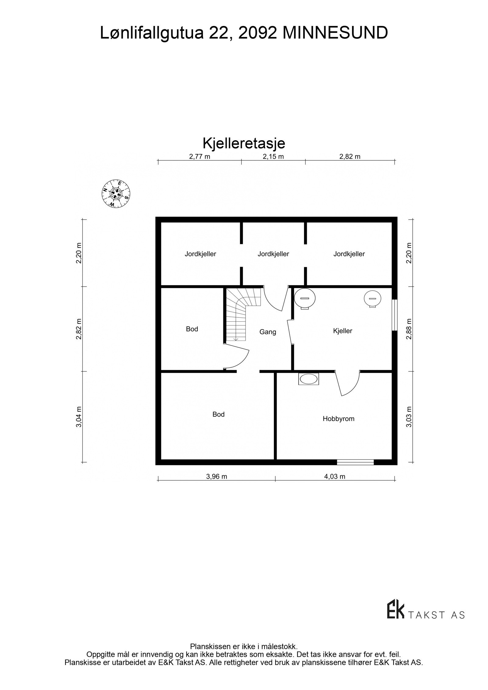 Plantegning Kjelleretasje. Galleribilde