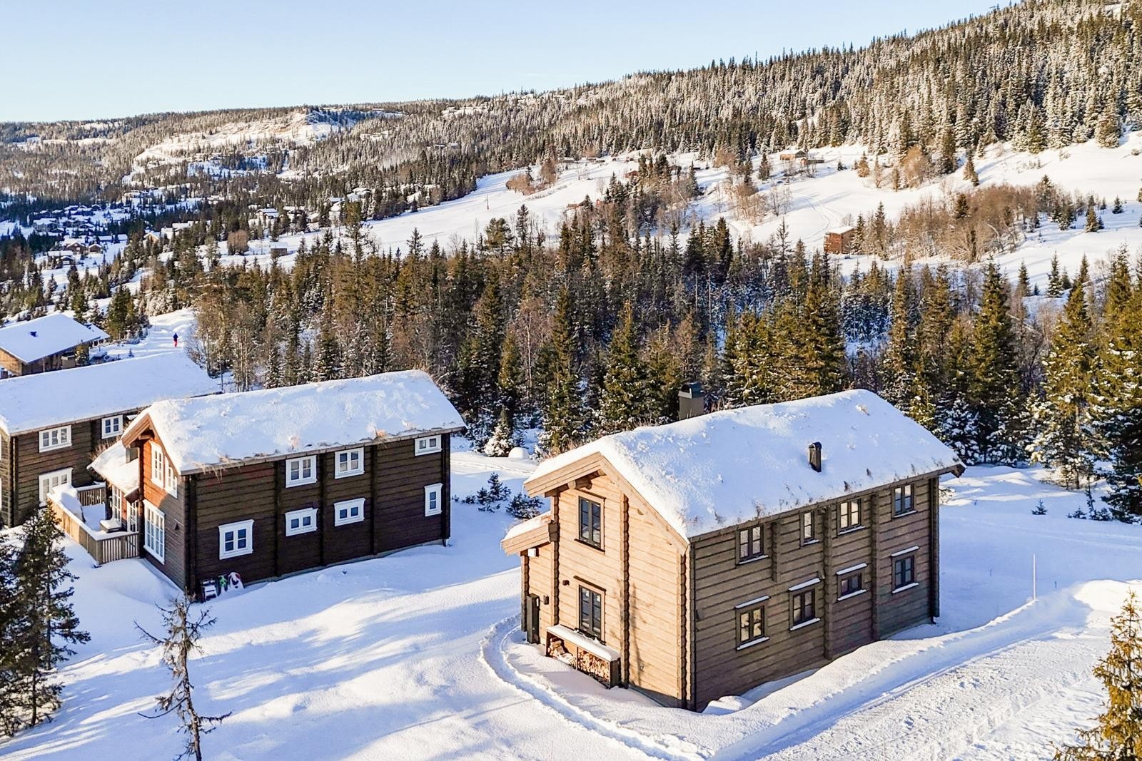 Hytta er meget godt tilpasset terrenget. Galleribilde