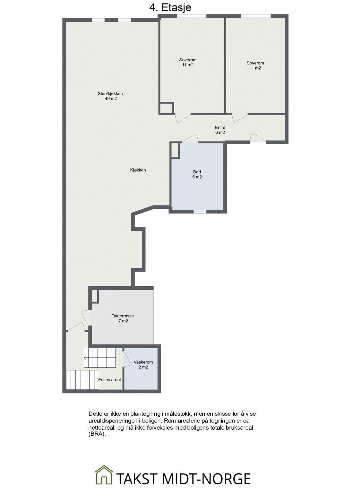Planskisse 4. etasje. Øvrig: p-plass i bakgård og privat bod i kjeller følger med boligen. Galleribilde