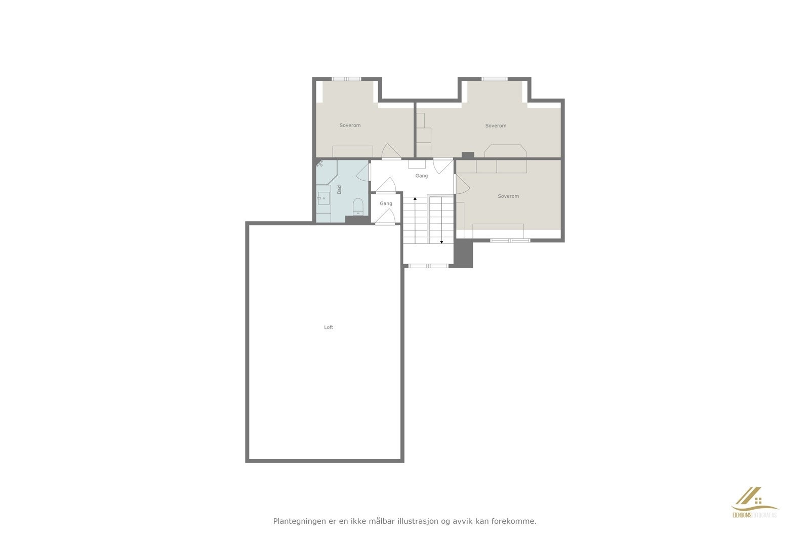 Plantegning 2.etg/loft. Galleribilde