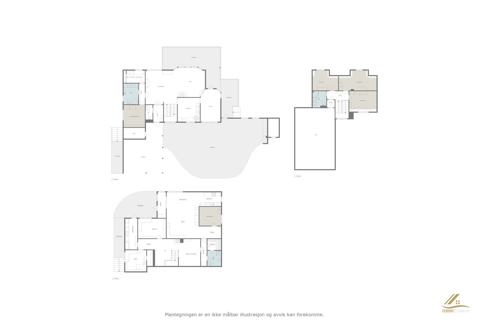 Plantegning alle plan. Galleribilde